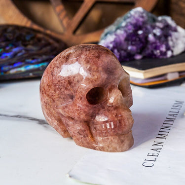 Strawberry Quartz Skull