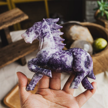 6" Lepidolite Horse