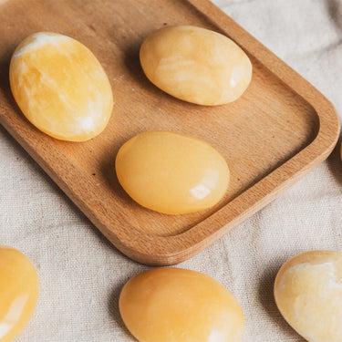 Orange Calcite Palm Stone