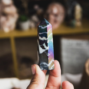 Aura Zebra Calcite Point