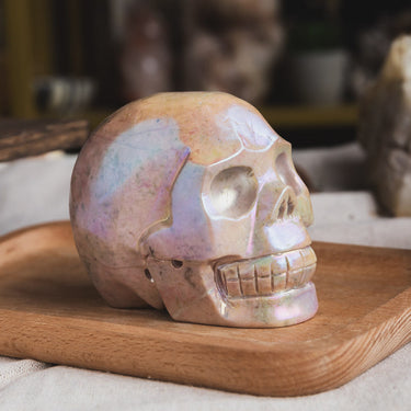 Aura Rhodonite Skull