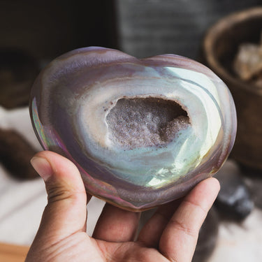 Aura Agate Heart