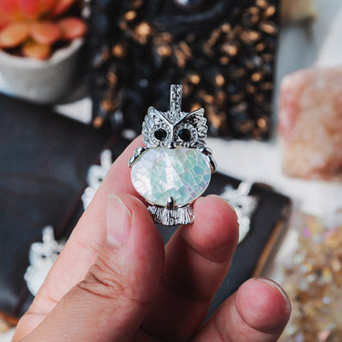 Abalone Shell Owl Pendant