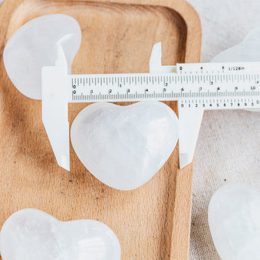 White Honey Calcite Heart