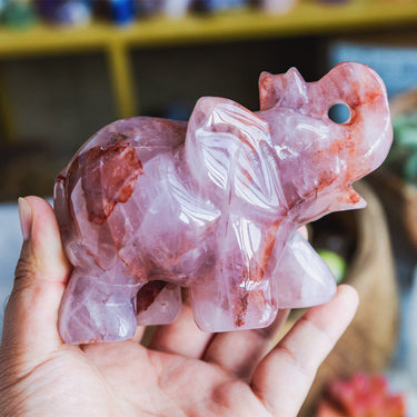 4" Fire Quartz Elephant