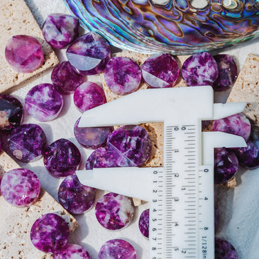 Purple Mica Round Star of David