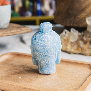 Blue Aragonite Buddha Head