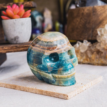 Blue Onyx Skull