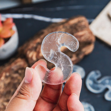 2" Clear Quartz Letter S