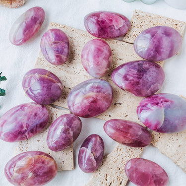 Lavender Rose Quartz Palm Stone