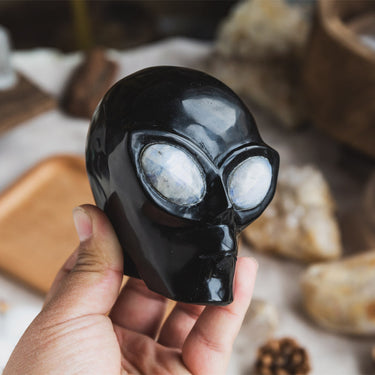 Obsidian Alien Skull