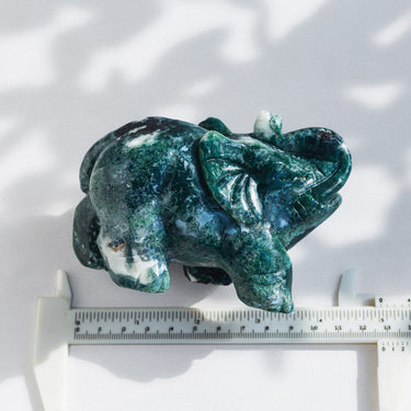 Moss agate elephant