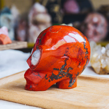 Red Jasper Alien Skull