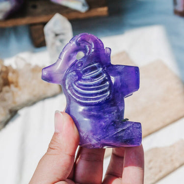 3" Purple Fluorite Elephant