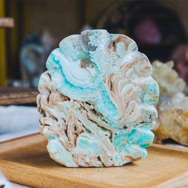 Blue Aragonite Indian Skull