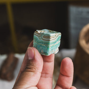 Blue Aragonite Cube