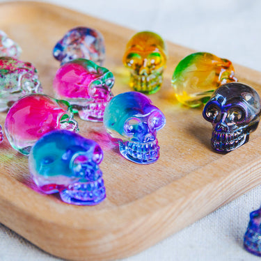 1" Aura Glass Mini Skull