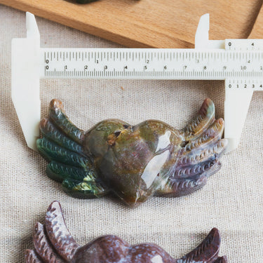 Ocean Jasper Heart With Wing