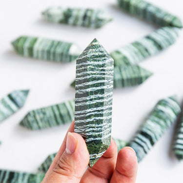 Green Zebra Jasper Double Point