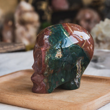 Ocean Jasper Alien Skull