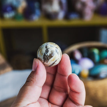 Peach Moonstone With Smoky Quartz Ball