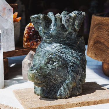 Labradorite Lion Head