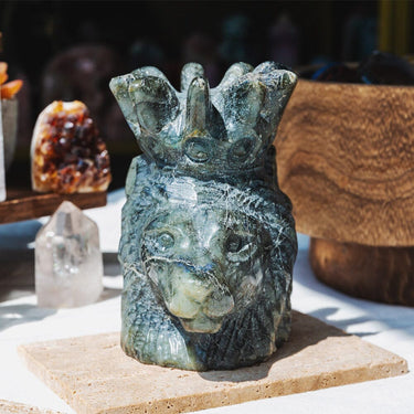 Labradorite Lion Head