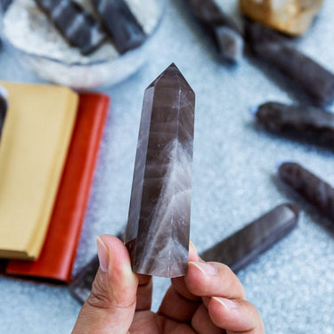 Black Rose Quartz Point