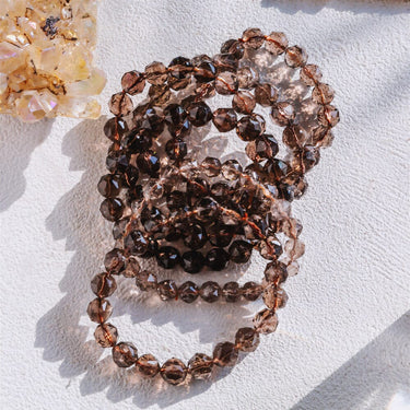 Smoky Quartz Diamond Face Bracelet