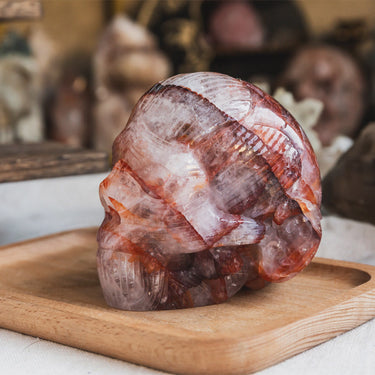 3.5" Fire Quartz Muscle Skull