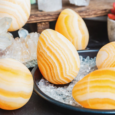 Banding Orange Calcite Egg