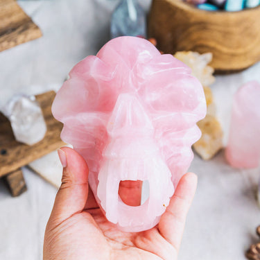 Rose Quartz Musk Skull