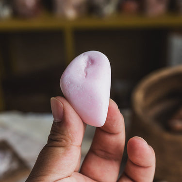 Pink Aragonite Palm Stone