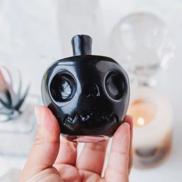 Black Obsidian Apple Skull