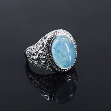 Round Aquamarine Ring