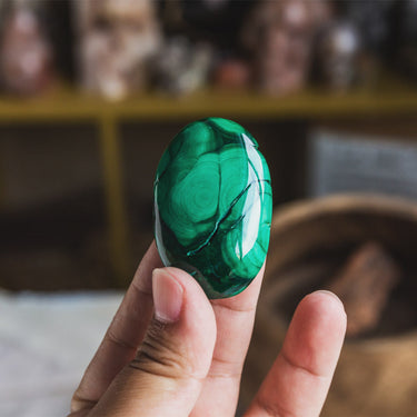 Malachite Palm Stone