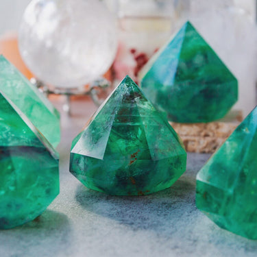 Green Fluorite Diamond Point