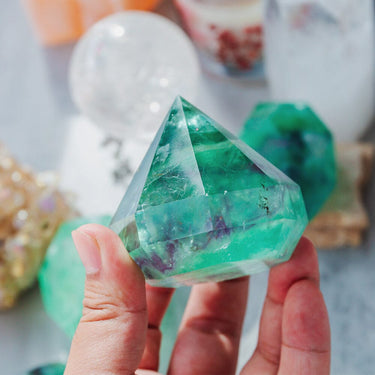 Green Fluorite Diamond Point