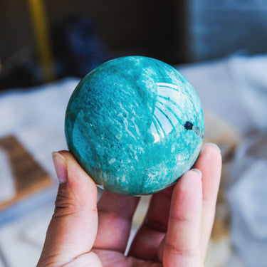 Amazonite With Smoky Quartz Sphere