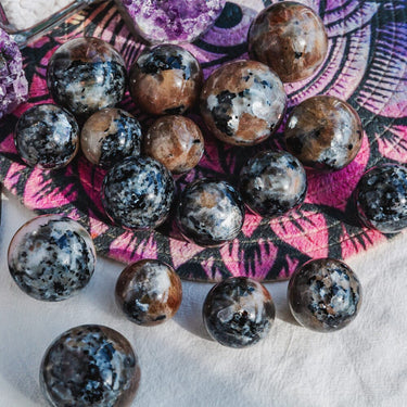 Black Moonstone With Tourmaline Sphere