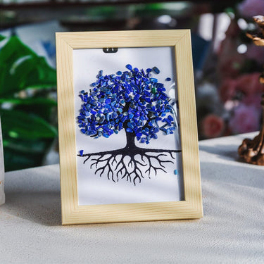 Natural Crystal Tree Decorative Painting, Crystal Gravel Photo Frame, Crystal Gifts, Home Decoration, Reiki Healing, Crystal Crushed Stone Decorative Painting Crystal Picture Frame - Home Decoration Crystal Gift