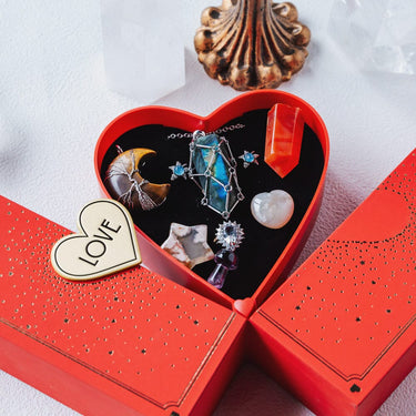 Mother's Day New Heart-shaped Natural Crystal Gift Box Set