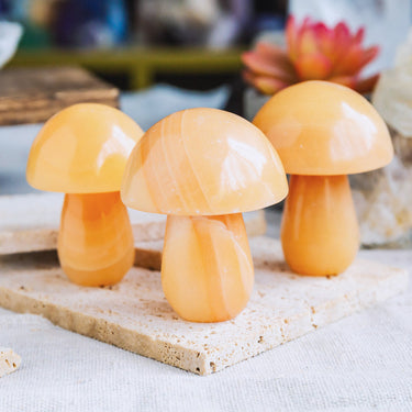 Orange Calcite Mushroom