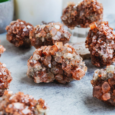 Orange Aragonite Cluster