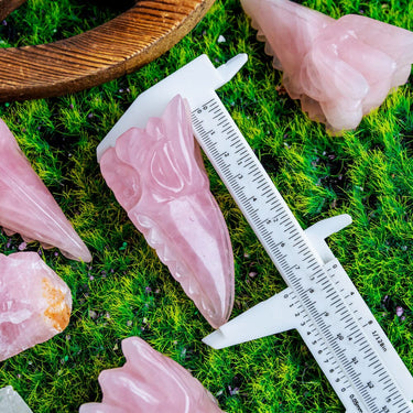 Rose Quartz Eagle Skull