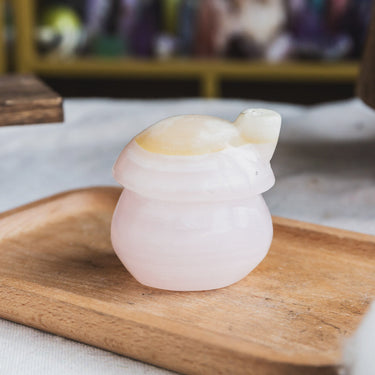 Pink Calcite Mushroom House