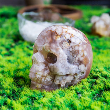 Flower Agate Skull