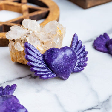 Lepidolite Heart with wings