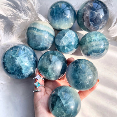 Green Blue Fluorite Sphere