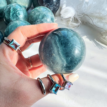 Green Blue Fluorite Sphere